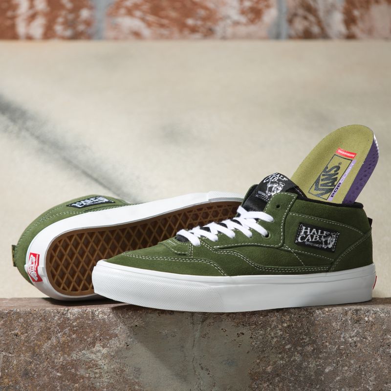 Tenis Skate Vans Half Cab Hombre Verdes Oscuro | Mexico-NFC146750