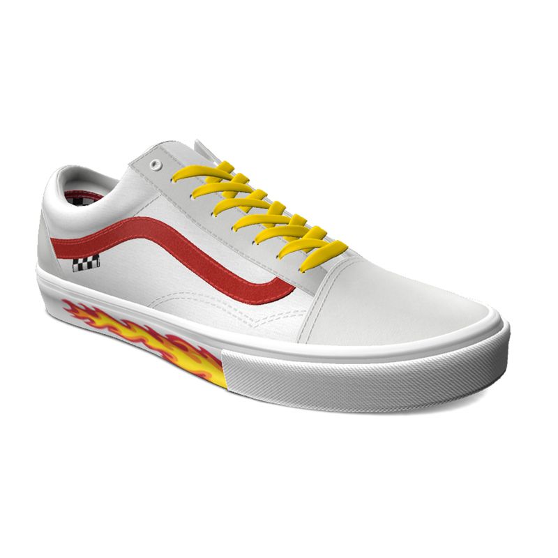 Tenis Skate Vans Old Skool Hombre Blancos | Mexico-COQ786943