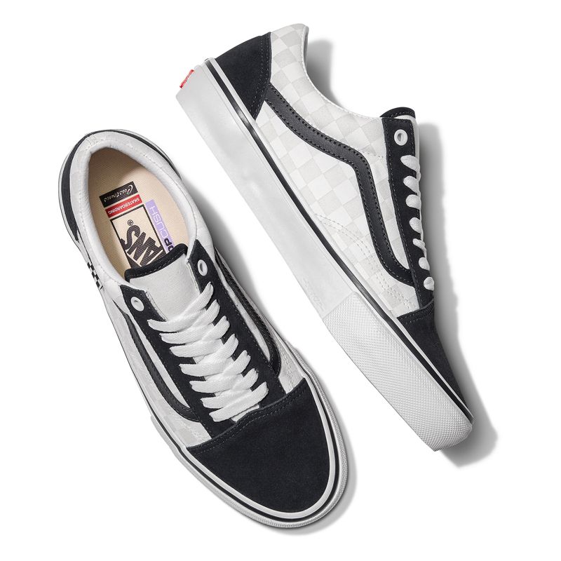 Tenis Skate Vans Old Skool Mujer Blancos Negros | Mexico-FKB062487