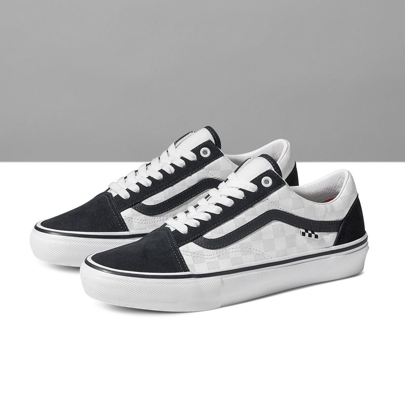 Tenis Skate Vans Old Skool Mujer Blancos Negros | Mexico-FKB062487