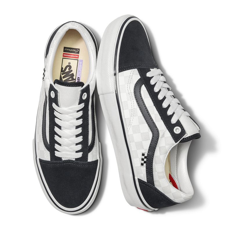 Tenis Skate Vans Old Skool Mujer Blancos Negros | Mexico-FKB062487