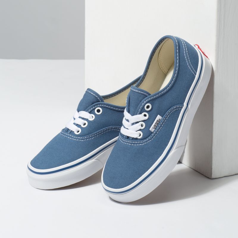 Tenis Vans Authentic Niños Azul Marino Blancos | Mexico-KSF680219