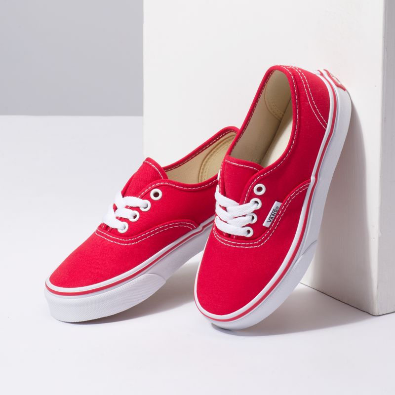 Tenis Vans Authentic Niños Rojos Blancos | Mexico-ZQH927816