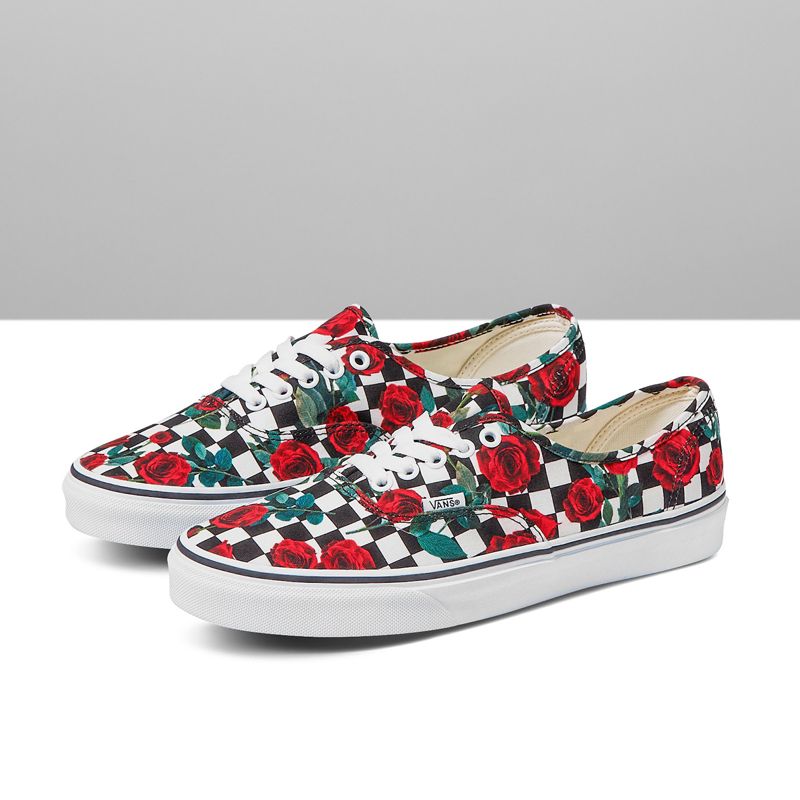 Tenis Vans Checkerboard Authentic Anchos Hombre Rosas | Mexico-LTK149375