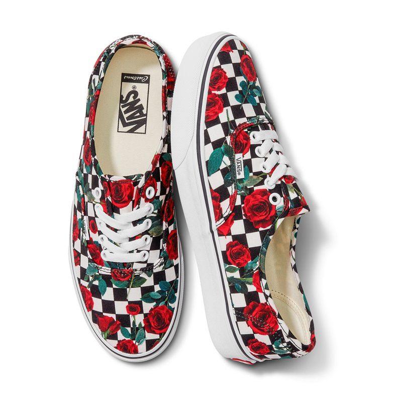 Tenis Vans Checkerboard Authentic Anchos Mujer Rosas | Mexico-PYO264190