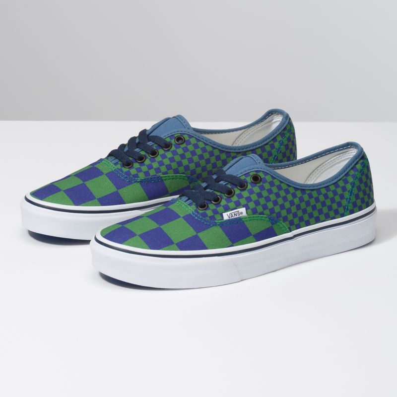 Tenis Vans Checkerboard Authentic Hombre Verdes Claro | Mexico-NTJ974362