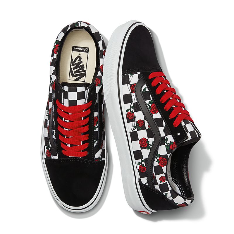 Tenis Vans Checkerboard Old Skool Hombre Rosas | Mexico-GFI936415