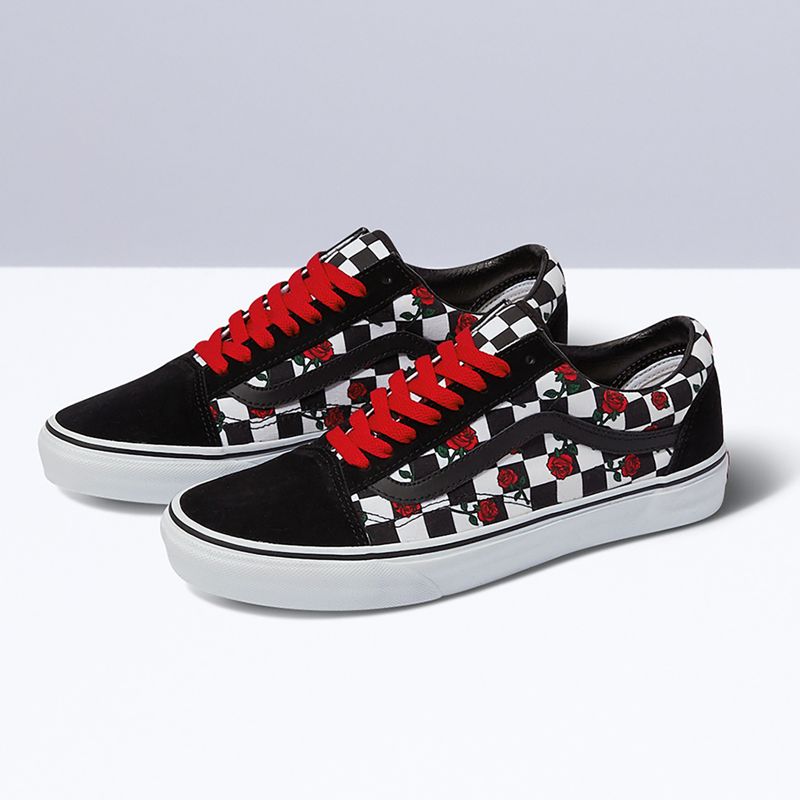 Tenis Vans Checkerboard Old Skool Hombre Rosas | Mexico-GFI936415