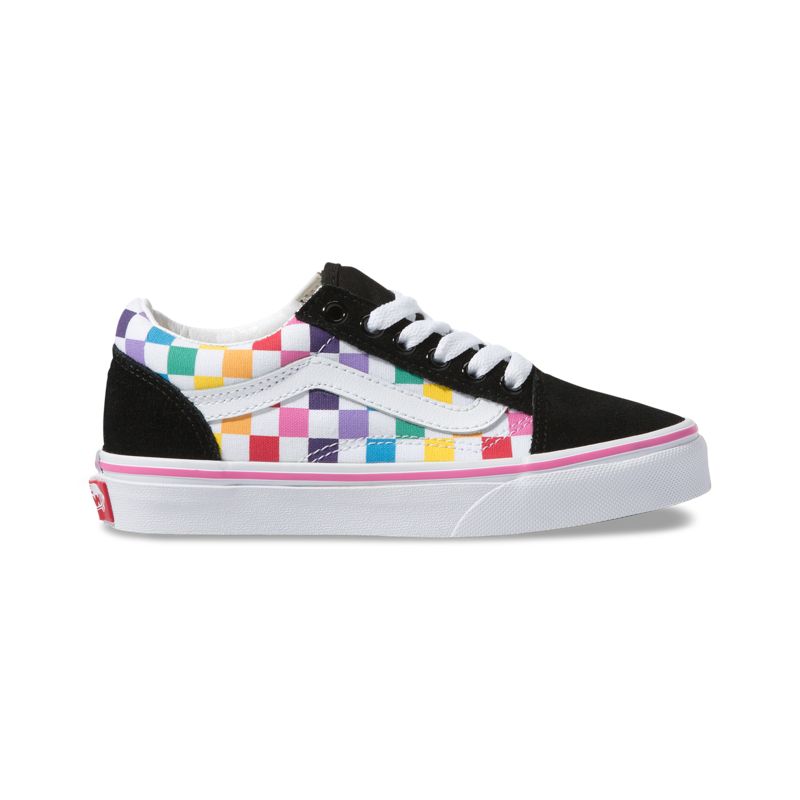 Tenis Vans Checkerboard Old Skool Niños Multicolor Blancos | Mexico-QKC371926