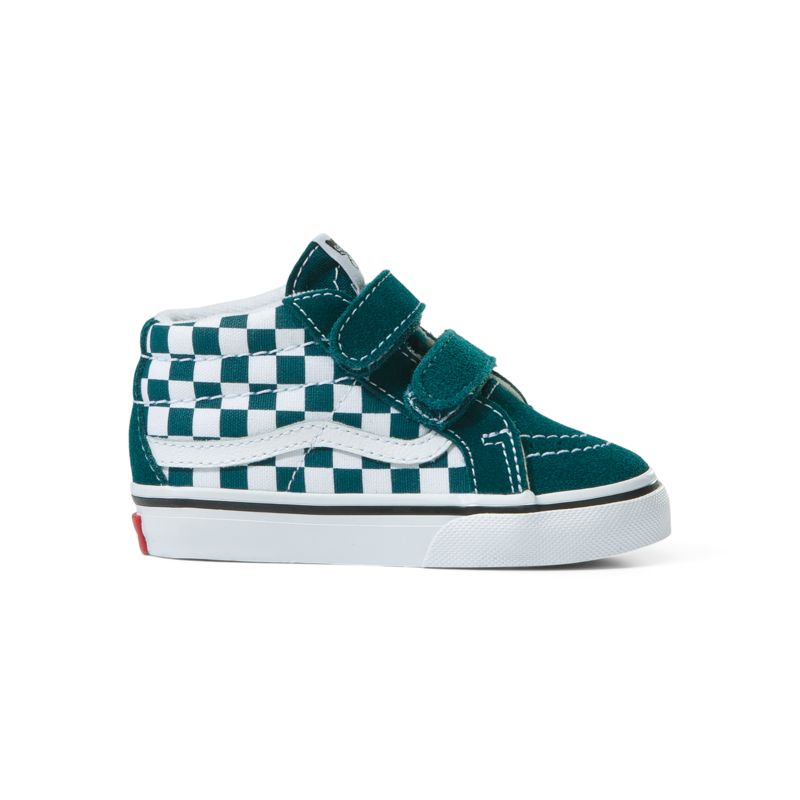 Tenis Vans Checkerboard Sk8-Mid Reissue Niños Turquesa Oscuro | Mexico-EWV524706