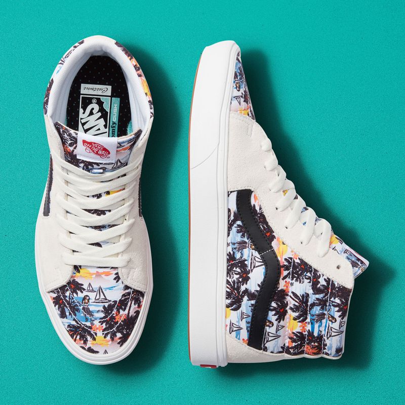 Tenis Vans ComfyCush Aloha Sk8-Hi Hombre Blancos | Mexico-SNO248071