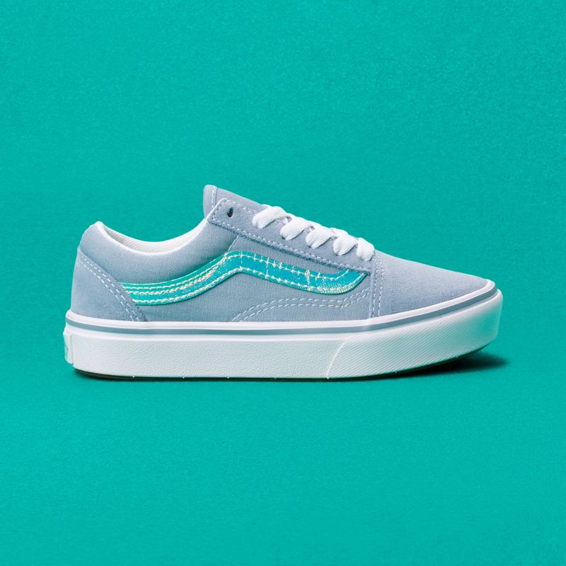 Tenis Vans ComfyCush Old Skool Niños Grises Azules | Mexico-OGE902673