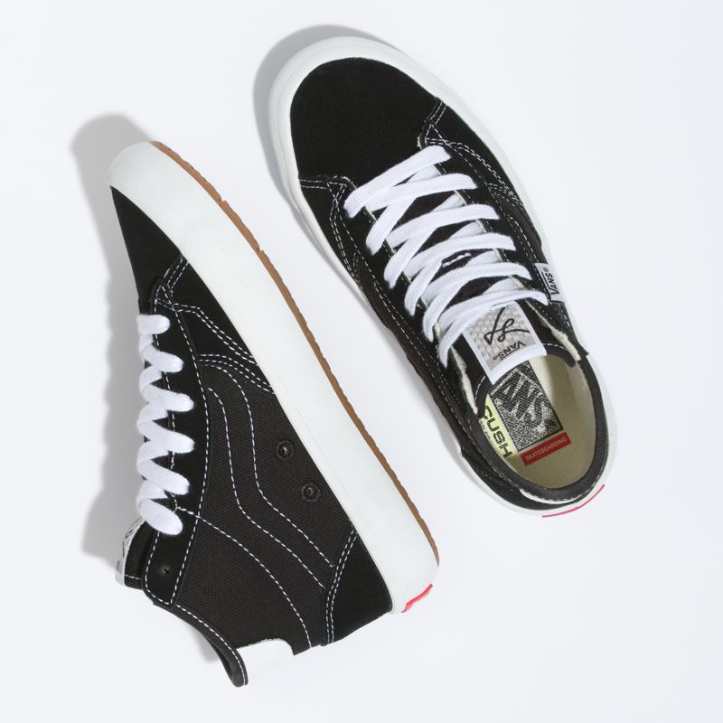 Tenis Vans Little Lizzie Niños Negros Blancos | Mexico-HLX623980