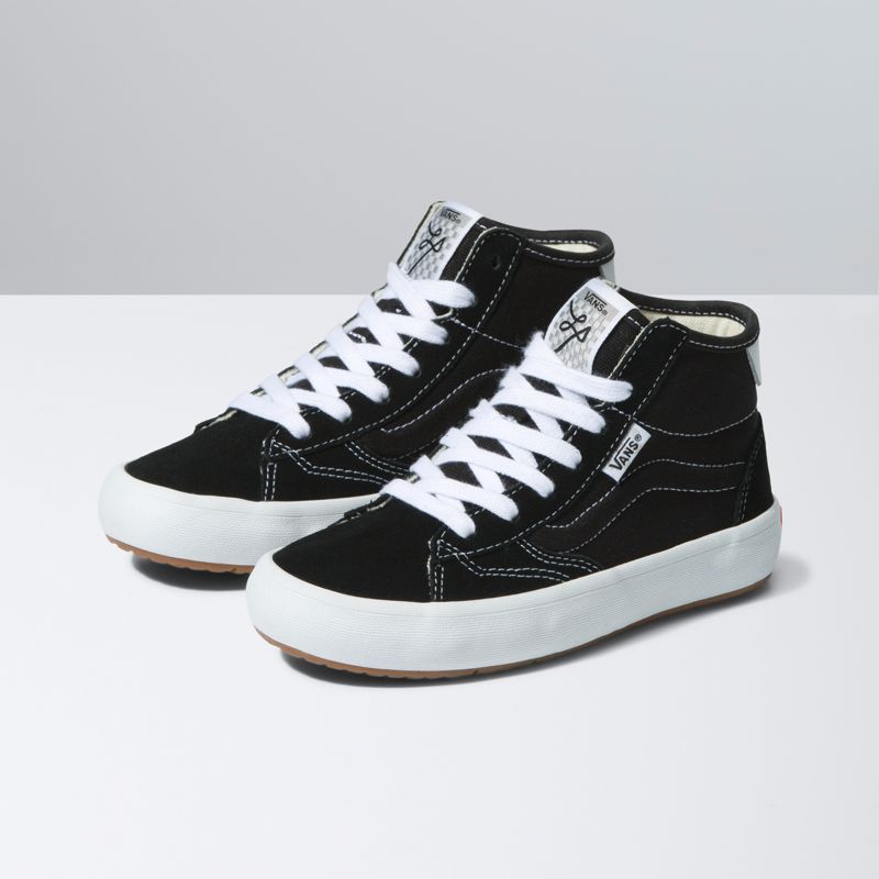 Tenis Vans Little Lizzie Niños Negros Blancos | Mexico-HLX623980