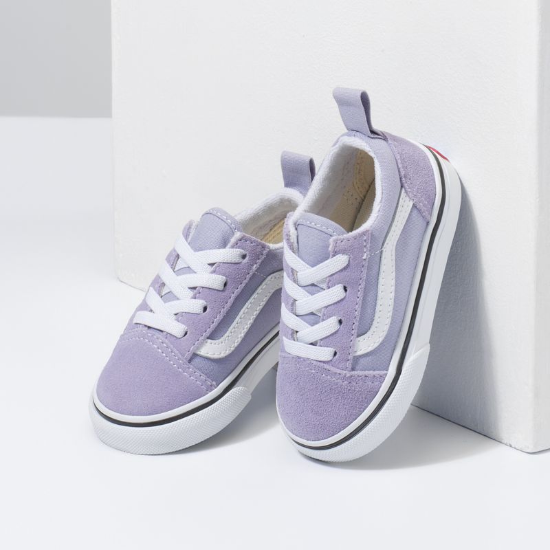 Tenis Vans Old Skool Elastic Encaje Niños Lavanda Blancos | Mexico-XSR934865