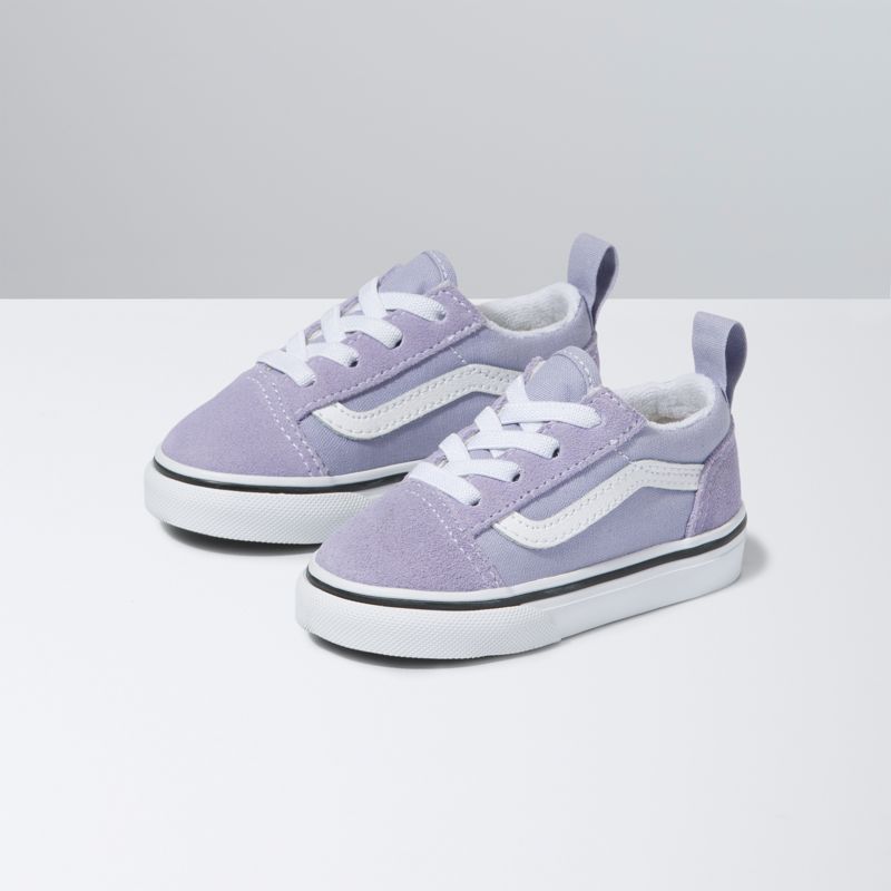 Tenis Vans Old Skool Elastic Encaje Niños Lavanda Blancos | Mexico-XSR934865