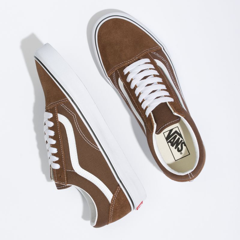 Tenis Vans Old Skool Hombre Marrom Blancos | Mexico-KDZ950317