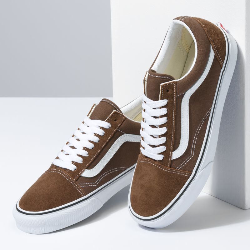 Tenis Vans Old Skool Hombre Marrom Blancos | Mexico-KDZ950317