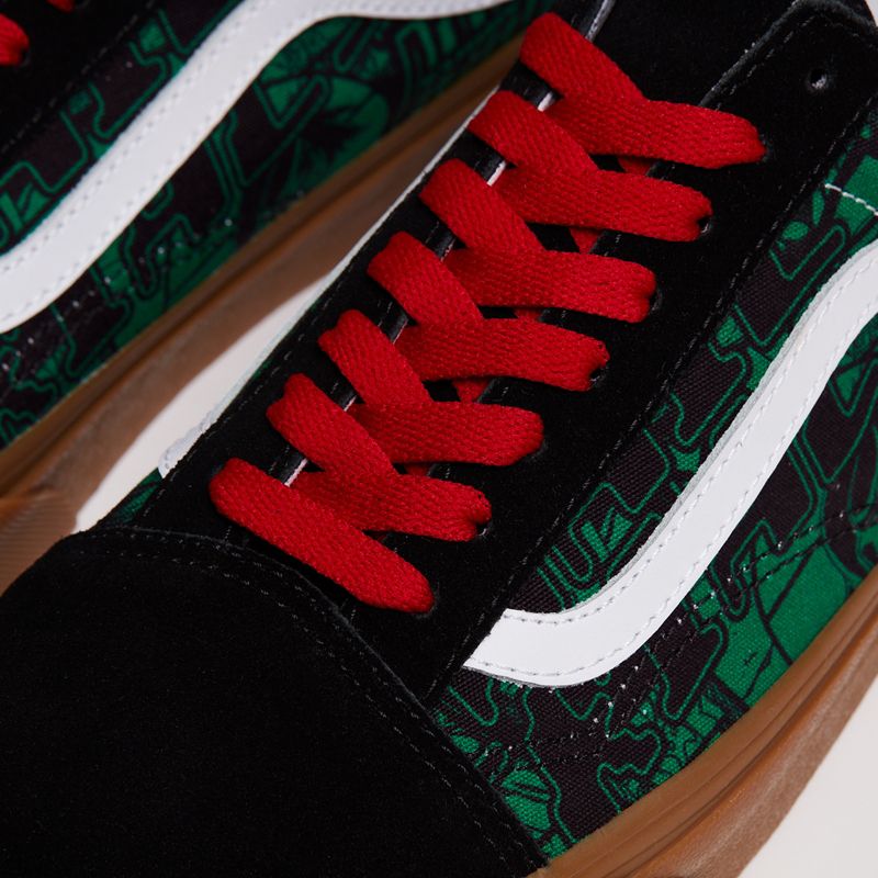 Tenis Vans Old Skool Hombre Verdes Negros | Mexico-YCF160238