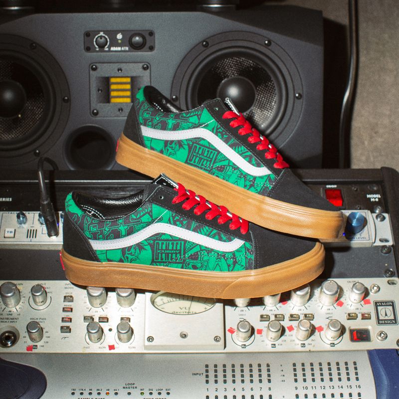 Tenis Vans Old Skool Hombre Verdes Negros | Mexico-YCF160238