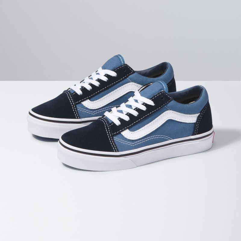 Tenis Vans Old Skool Niños Azul Marino Blancos | Mexico-VIO067198