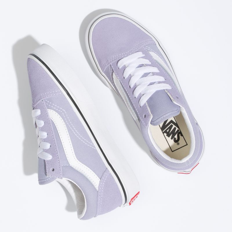 Tenis Vans Old Skool Niños Lavanda Blancos | Mexico-RJT904635