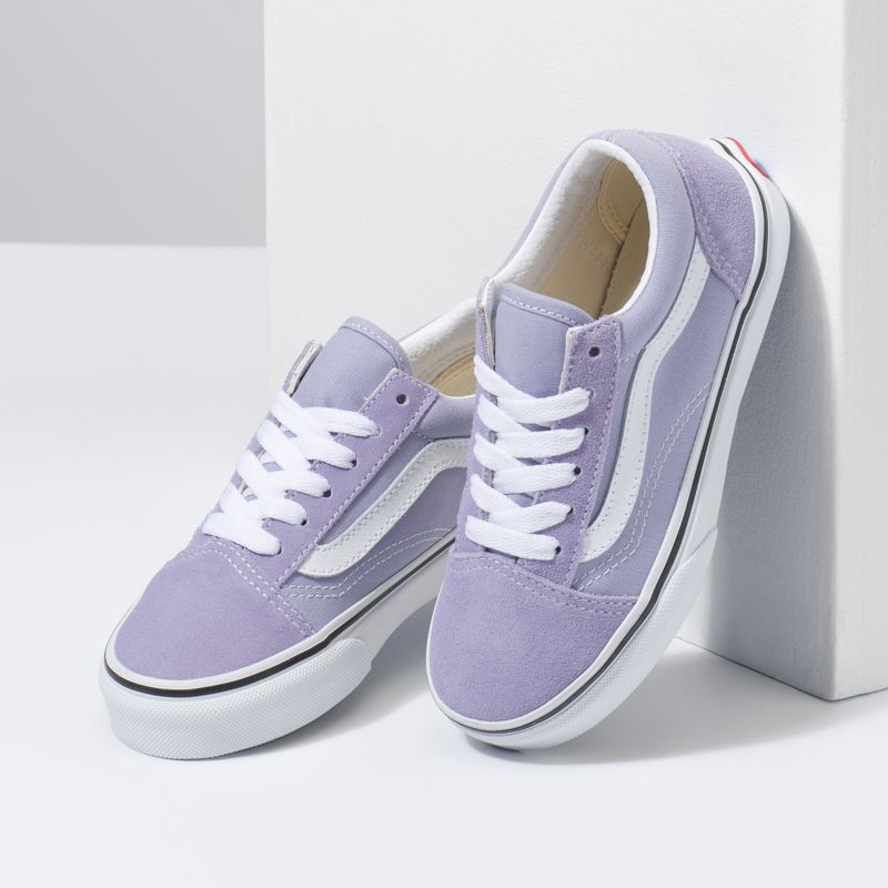 Tenis Vans Old Skool Niños Lavanda Blancos | Mexico-RJT904635