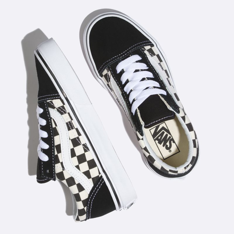 Tenis Vans Old Skool Niños Negros Blancos | Mexico-FQW729450