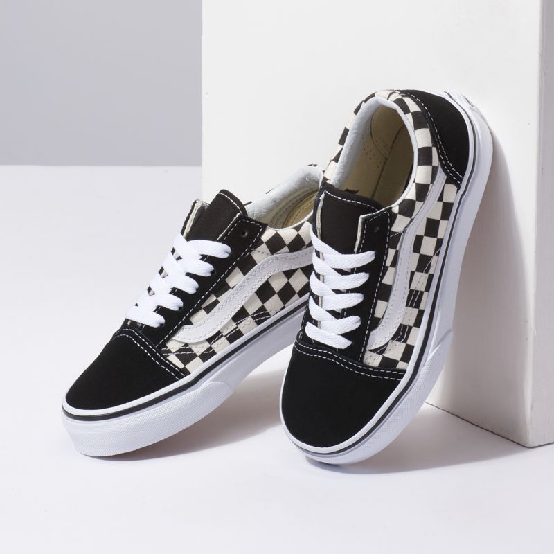 Tenis Vans Old Skool Niños Negros Blancos | Mexico-FQW729450