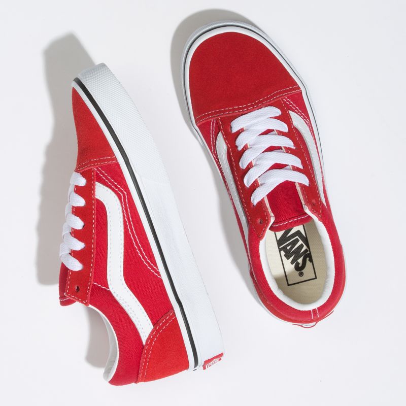 Tenis Vans Old Skool Niños Rojos Blancos | Mexico-KJY517628