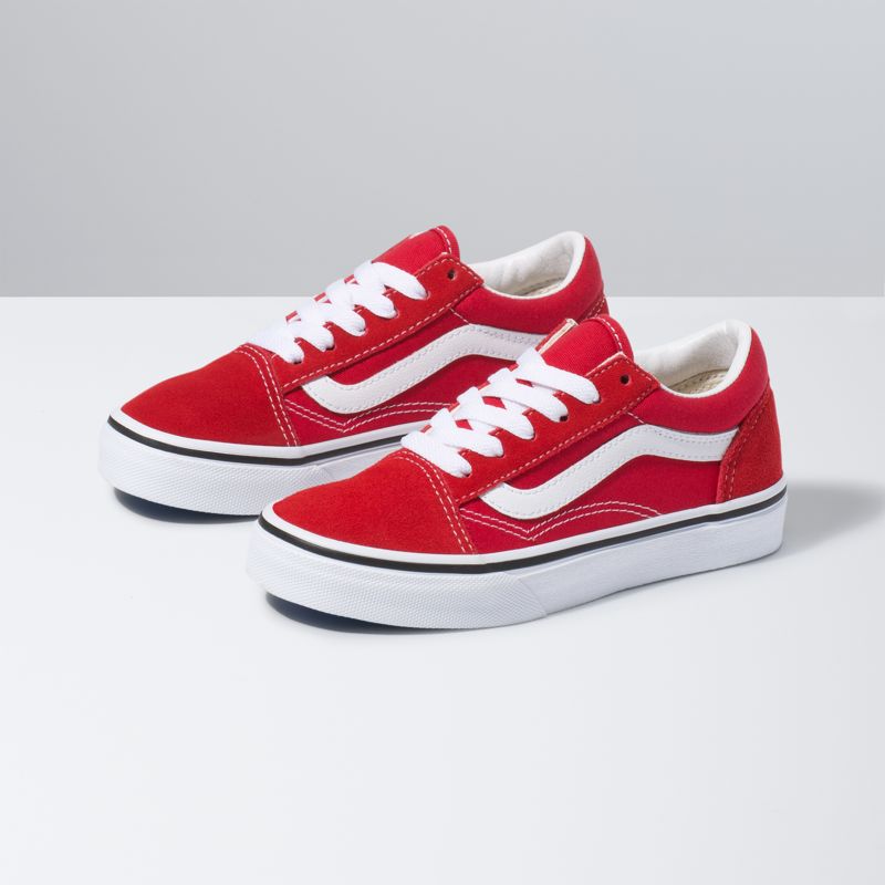 Tenis Vans Old Skool Niños Rojos Blancos | Mexico-KJY517628