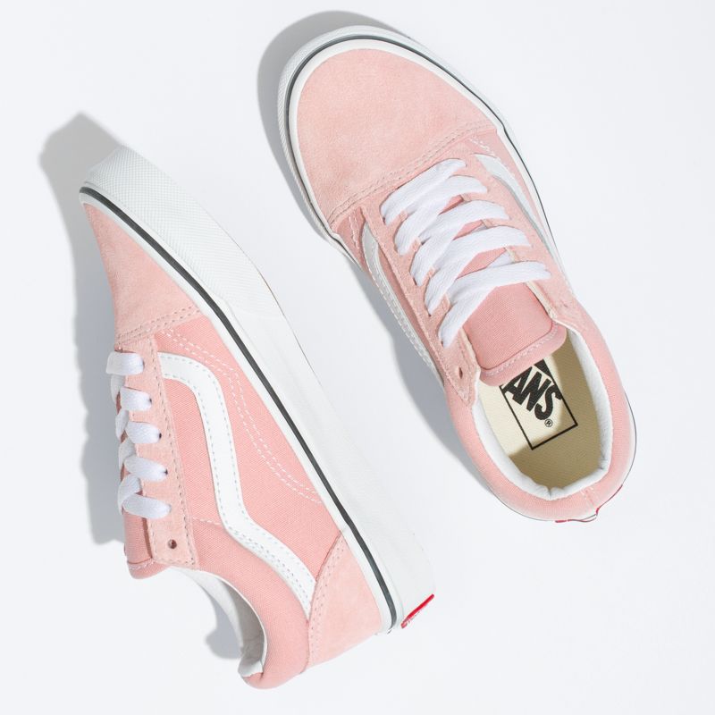 Tenis Vans Old Skool Niños Rosas Blancos | Mexico-AJU394708