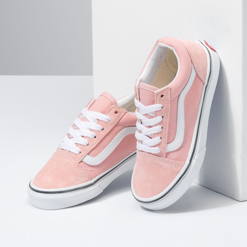 Tenis Vans Old Skool Niños Rosas Blancos | Mexico-AJU394708