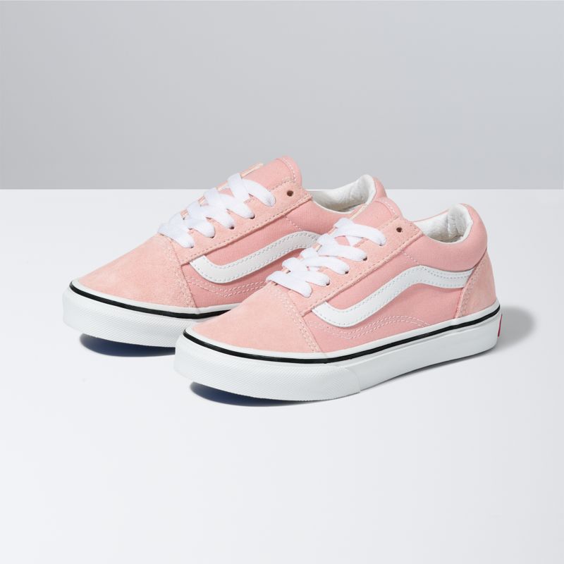 Tenis Vans Old Skool Niños Rosas Blancos | Mexico-AJU394708