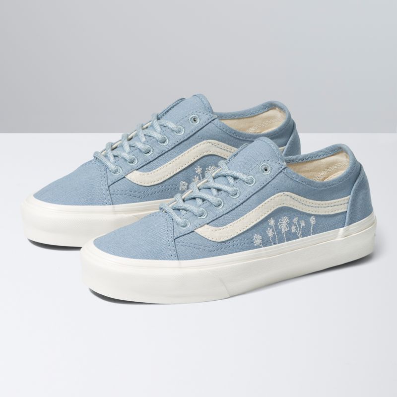 Tenis Vans Old Skool Tapered Mujer Rojos Flores Grises Azules | Mexico-WQJ965374