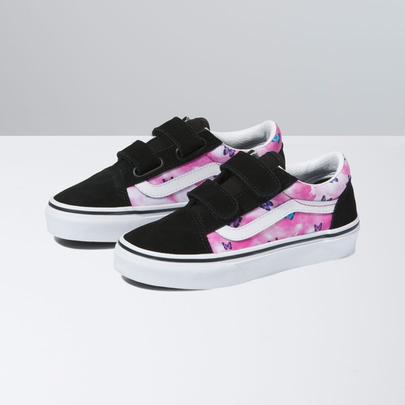 Tenis Vans Old Skool V Butterfly Dream Niños Fucsia Rojos Blancos | Mexico-GTI241758