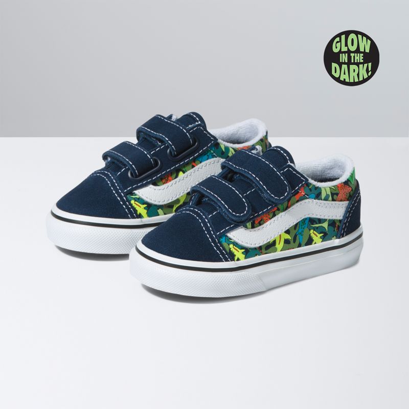 Tenis Vans Old Skool V Niños Grises Oscuro Azules | Mexico-JBA980576