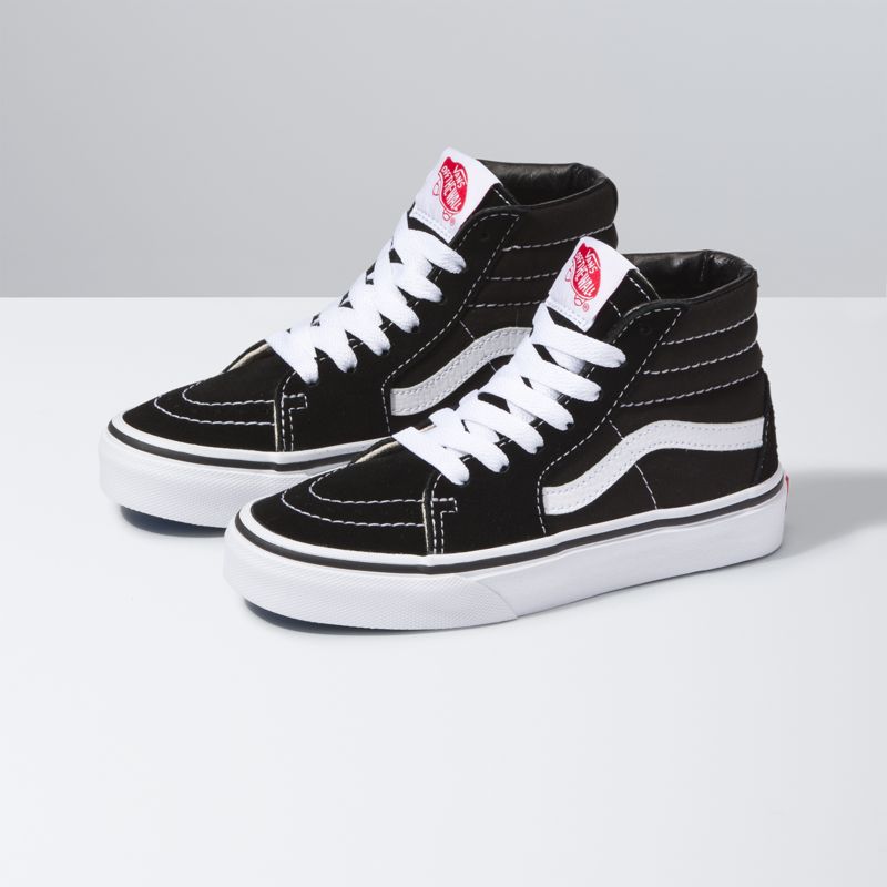 Tenis Vans Sk8-Hi Niños Negros Blancos | Mexico-GMO450913