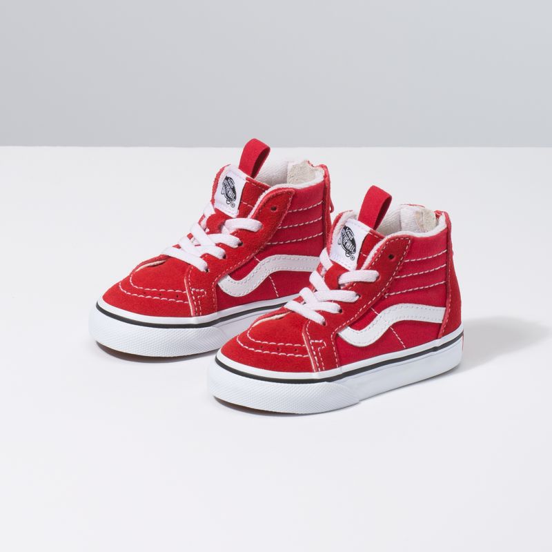 Tenis Vans Sk8-Hi Zip Niños Rojos Blancos | Mexico-SGU973416