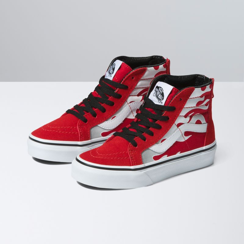 Tenis Vans Sk8-Hi Zip Niños Rojos Negros | Mexico-XLM631208