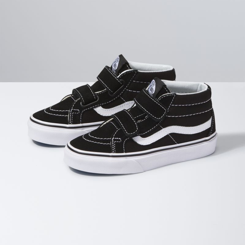 Tenis Vans Sk8-Mid Reissue Niños Negros Blancos | Mexico-DBO268910