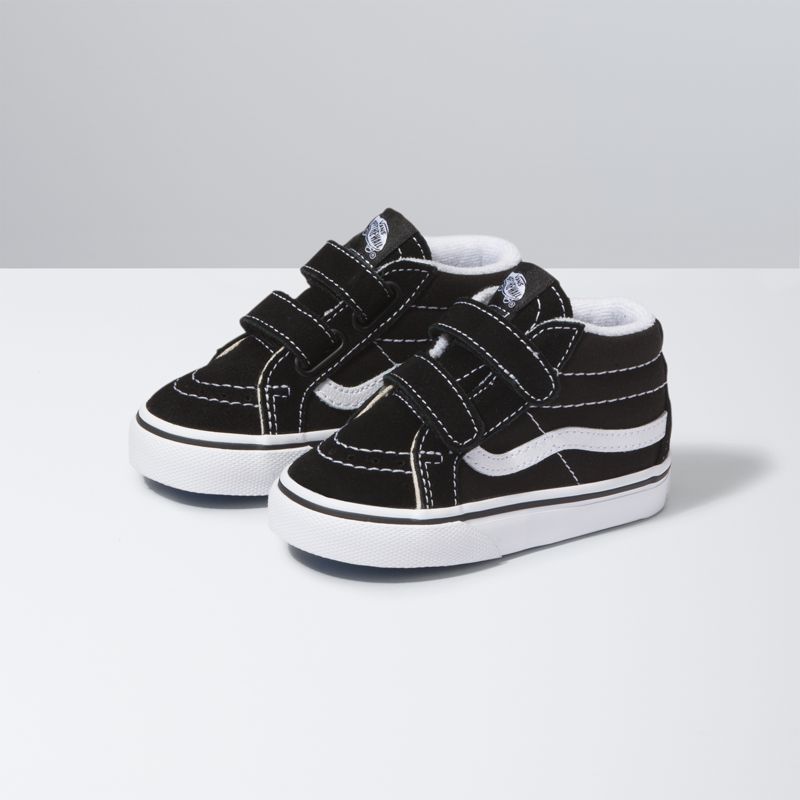 Tenis Vans Sk8-Mid Reissue V Niños Negros Blancos | Mexico-LXM984310