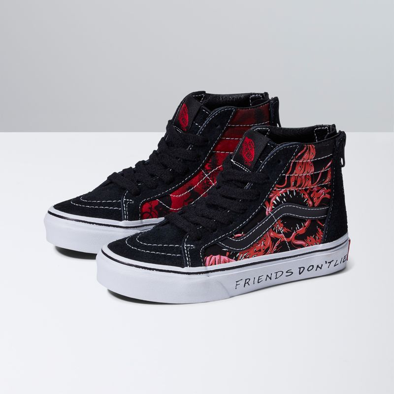 Tenis Vans Vans X Stranger Things Sk8-Hi Niños Negros Rojos | Mexico-INA864517