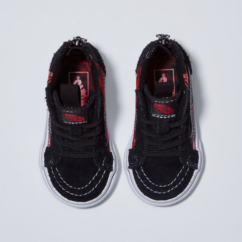 Tenis Vans Vans X Stranger Things Toddler Sk8-Hi Zip Niños Negros Rojos | Mexico-BCI459306