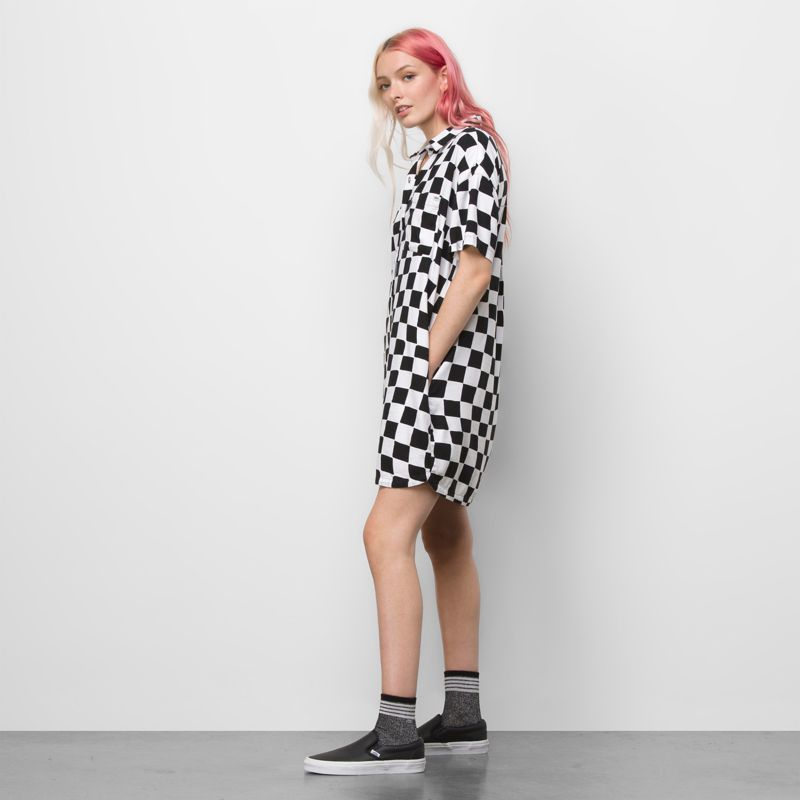 Vestido Vans Wavy Check Mujer Negros | Mexico-GHA706418