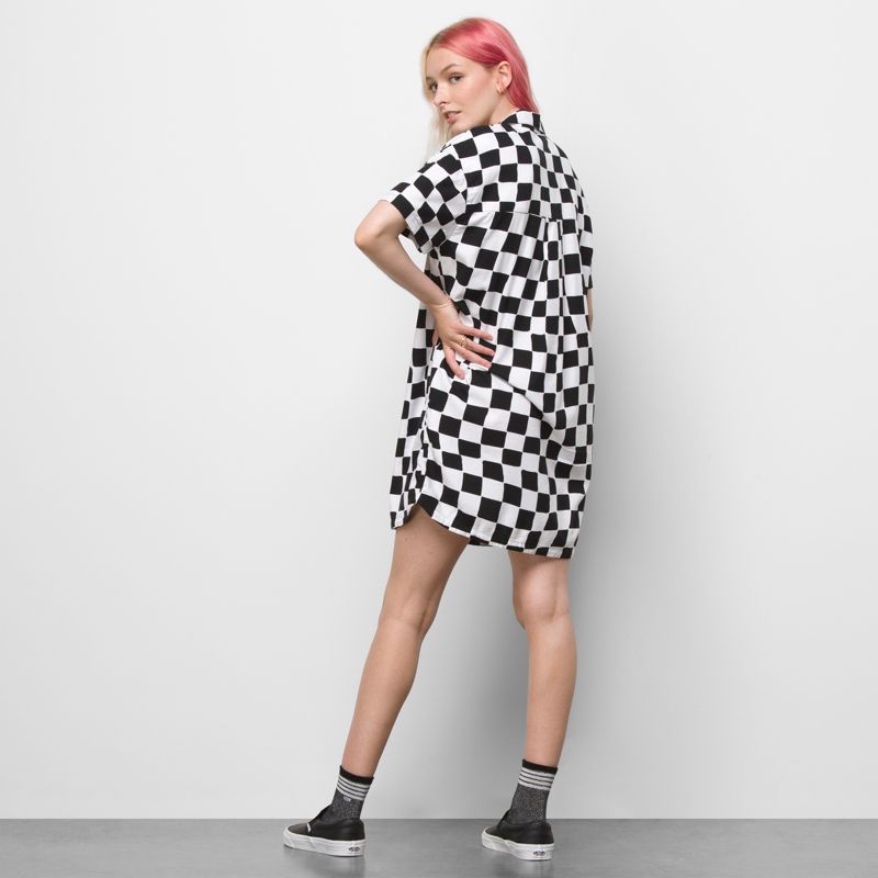 Vestido Vans Wavy Check Mujer Negros | Mexico-GHA706418