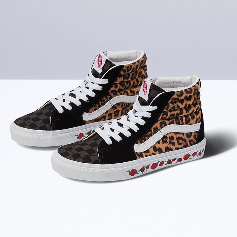 Altos Vans Sk8 Mujer Leopardo Rosas | Mexico-CZA102753