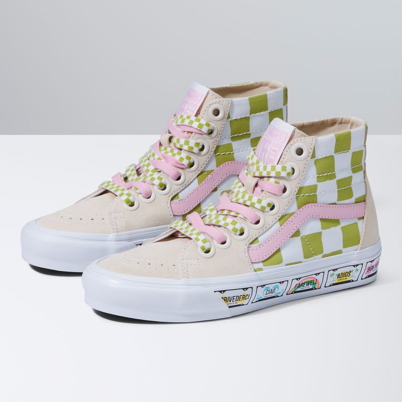 Altos Vans Vans X EM on Holiday Sk8-Hi Tapered Mujer Multicolor Blancos | Mexico-EJH203681