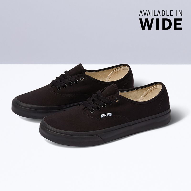 Bajos Vans Authentic Anchos Hombre Negros | Mexico-MAD536178