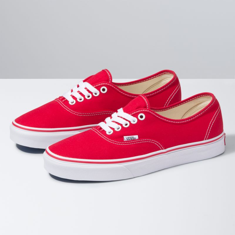 Bajos Vans Authentic Hombre Rojos | Mexico-UQR907621